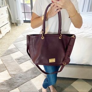 Marc Jacobs Leather Tote Bag, Burgundy